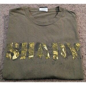 Vintage Y2K Shady LTD EMINEM Special Ops Textured Army Green Logo T-Shirt Men's